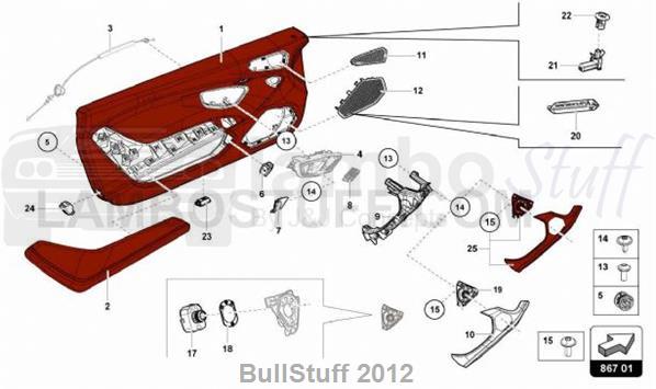 2016 Lamborghini HURACAN LP580-2 SPYDER AUSTRALIA TREAD TRIM (867.01.00)